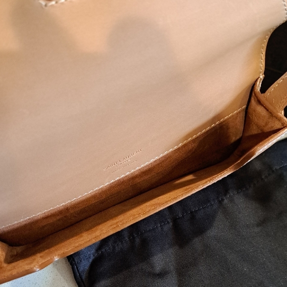NIB Saint Laurent Camel Leather Strapped Sunglass Case - Picture 13 of 16